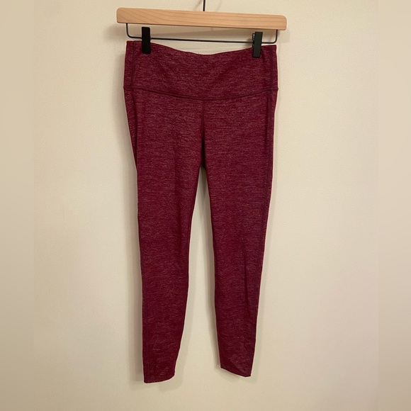 Athleta Heathered Burgundy Leggings Sz Small - Picture 3 of 6